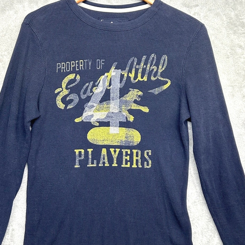Urban Pipeline Thermal Shirt Mens Medium Navy Graphic Grunge Revival Waffle Knit